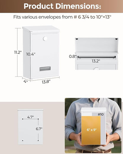 LAND·VOI Locking Wall-Mount Mailbox - Image 6
