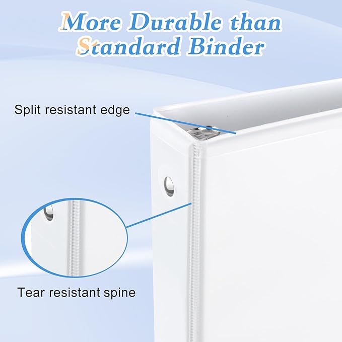 CIXILDTS 1-inch Round Ring Binder, Standard 3 Ring Binder Fit Letter Size Paper - Image 4