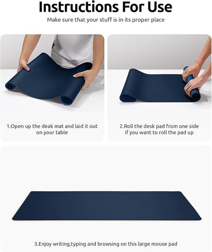 YSAGi Leather Desk Protector, Office Mat, Large Mouse Mat, Non-Slip PU Leather - Image 9