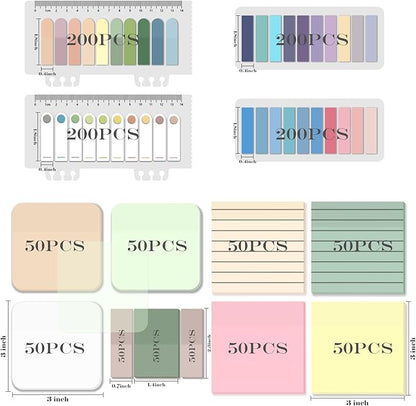BAYTORY 1300 Sheets Pastel Transparent Sticky Notes, Self-Adhesive Translucent - Image 2