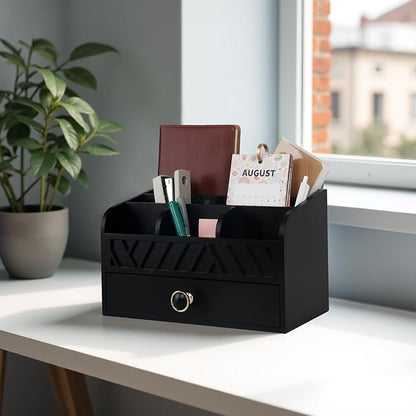 Desk Organizer with Drawer Mail Organizer Countertop Wood Desk Drawer Tabletop - Image 6