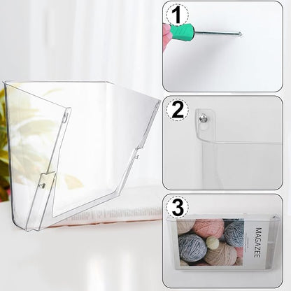 Tenceur 12 Pcs Plastic Single Pocket Wall Mount File Holder - Image 3