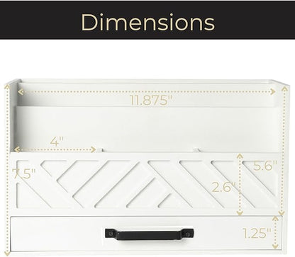 BLU MONACO | White Wooden Mail Organizer - Image 6