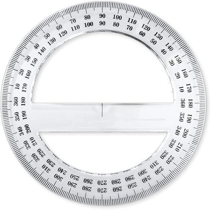 Pack of 24, 360-degree Protractor, 12.5cm Diameter, Crystal Clear - Image 3