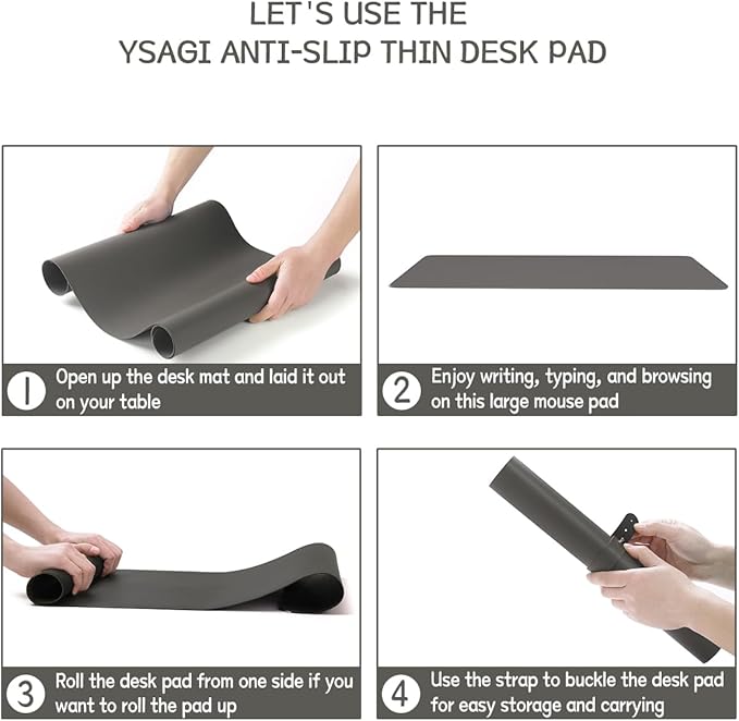 YSAGi Non-Slip Leather Desk Pad L Size, Waterproof Laptop Computer Desk - Image 7