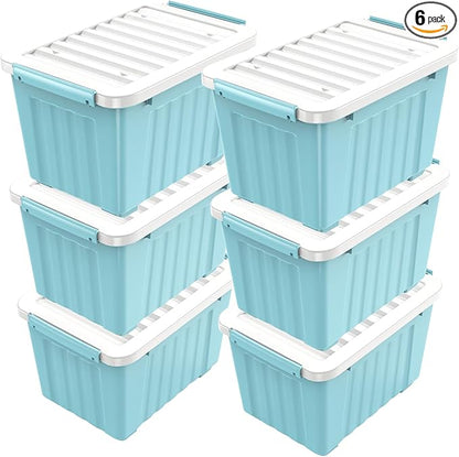 Nazhura 97 Quart Plastic Storage Bin, Stackable and Nestable Storage Boxes by NazhuraGoodCompanionAtHome
