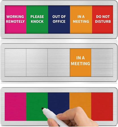 Office Door Signs with 5 Printed Status Options – Do Not Disturb, Out of Office by EliteSign