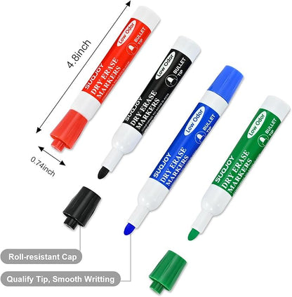 SUQJOY Dry Erase Markers, BulletTip Whiteboard Markers, Low Odor Thick Dry - Image 3
