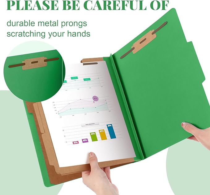 Skyygemm 24 Pcs Classification Folders Letter Size, 3 Divider Pressboard File - Image 4