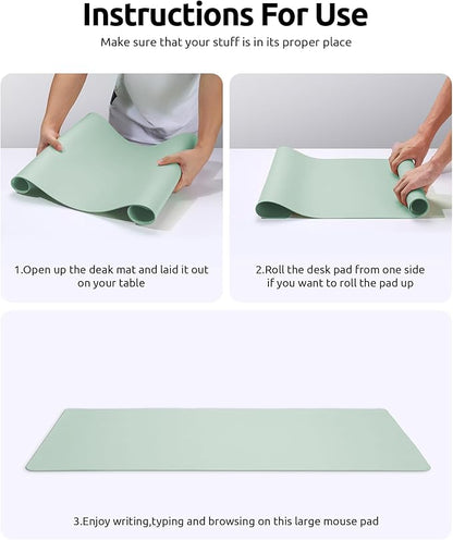 YSAGi Leather Desk Protector, Office Mat, Large Mouse Mat, Non-Slip PU Leather - Image 9