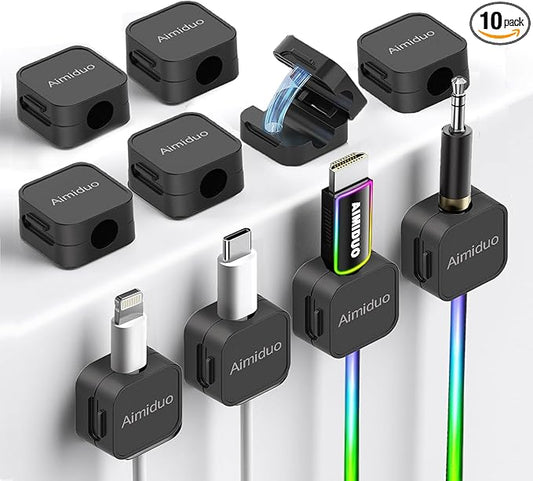 Magnetic Cable Clips Cord Organizer Holder, Adhesive Phone Cable Wire Charger by Aimiduo
