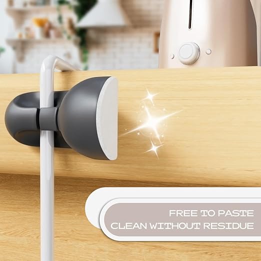 USB Cable Organizer Clips Cord Holder, 8 Packs White Self Adhesive Desk Cord - Image 5