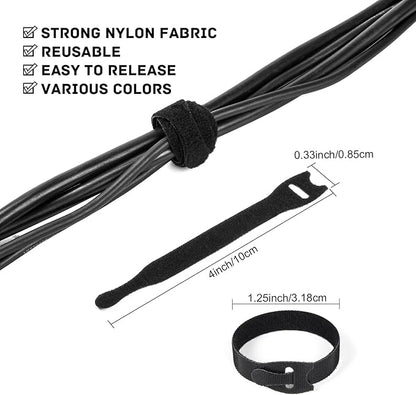 OneLeaf 180PCS Valuable Wire Organizer 4Inch Reusable Cable Ties - Image 2