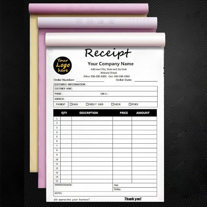 Personalized Invoice Book Custom 2 Part/3 Part Receipt Book Quote Estimate - Image 2