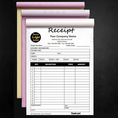 Personalized Invoice Book Custom 2 Part/3 Part Receipt Book Quote Estimate - Image 2