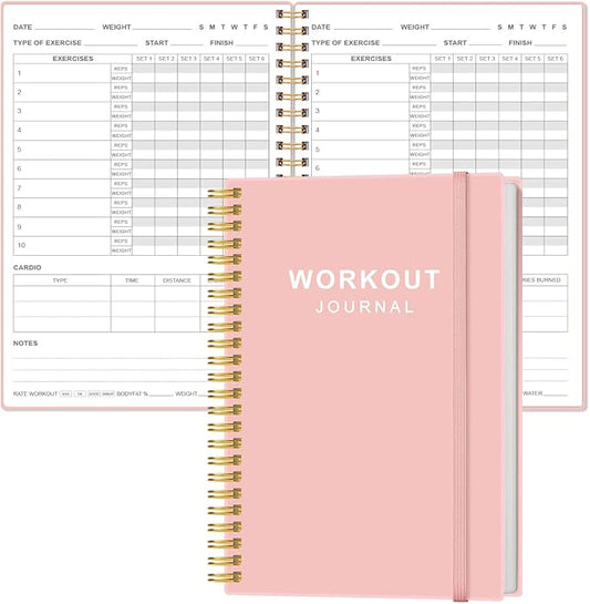 Fitness Journal for Women & Men, A5 Workout Journal/Planner Daily Exercise Log by Heveboik