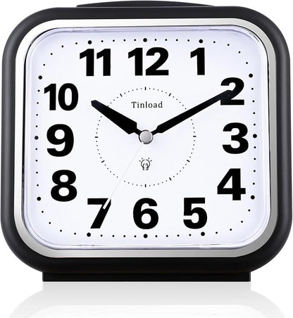 Tinload 5.5" Large No Ticking Analog Alarm Clock, Silent Readable by Tinload