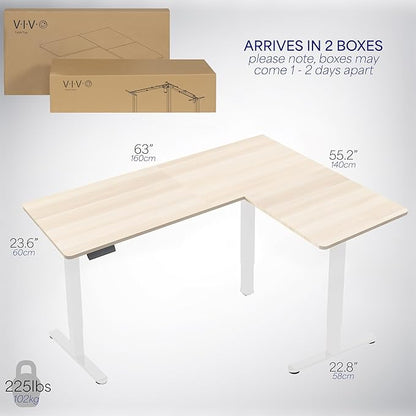 VIVO Electric Corner 63 x 55 inch L-Shaped Standing Desk, Memory Height - Image 6