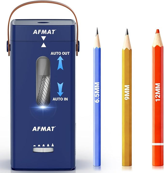 AFMAT Electric Pencil Sharpener, Fully Automatic Pencil Sharpener, Auto in & Out by AFMAT