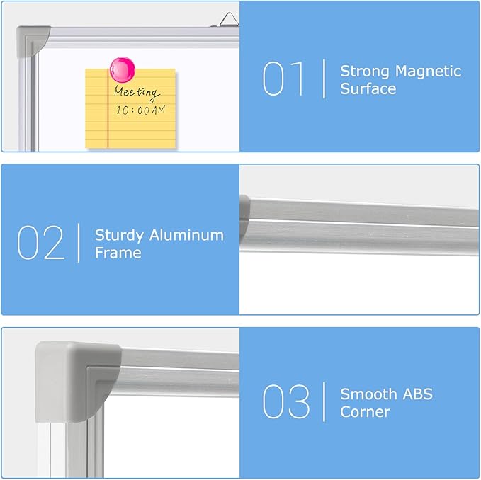 DOLLAR BOSS Large White Board 60 x 36 Inch Foldable Magnetic Whiteboard - Image 4