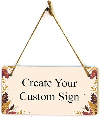 Signs ByLITA Autumn Leaves Personalized Hanging Wall or Door Sign | Custom by SignsByLITA