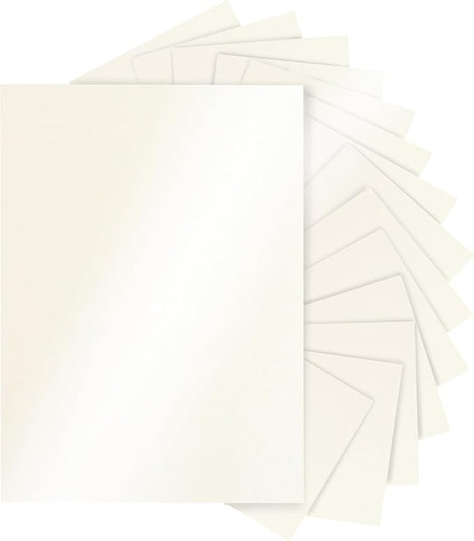 Silunkia 120 Sheets Cream Shimmer Cardstock 8.5 x 11 Off White Paper, by Silunkia