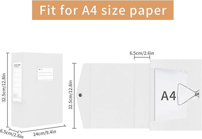 HUA JIE 2 Pack A4 Storage File Boxes Archives Case, 65mm Spine, Box File - Image 3