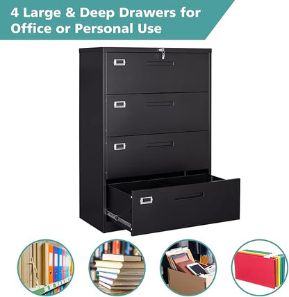 MIIIKO 4 Drawer Lateral File Cabinet - Image 6