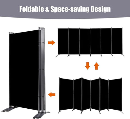 Room Divider 6FT Folding Privacy Screens, 6 Panel Partition Room Dividers - Image 3