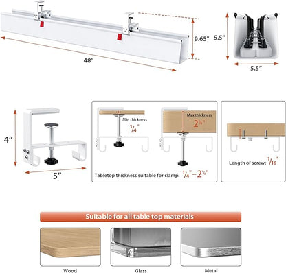 Univivi No Drill Under Desk Cable Management Tray, Clamp/Screw Mount Desk Cable - Image 4