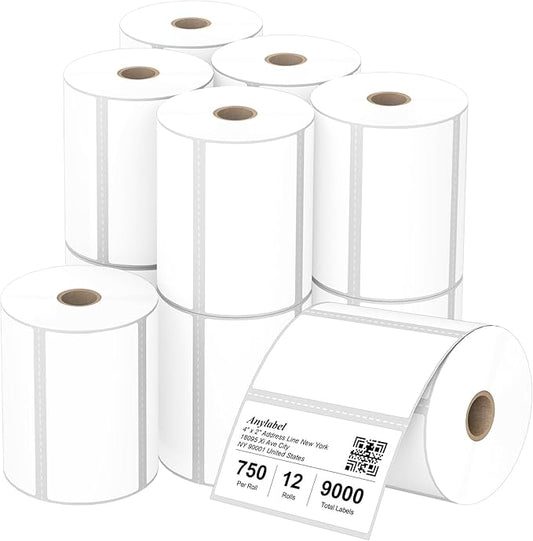 Compatible 4" x 2" Direct Thermal Labels Replacement by Anylabel