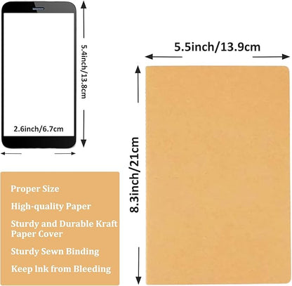 110 Pack A5 Composition Notebooks Bulk, Kraft Cover Lined Paper Journal - Image 2