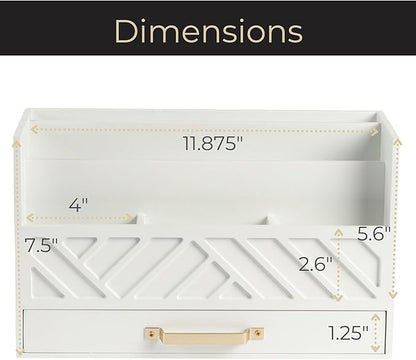 BLU MONACO White Wooden Mail Organizer - Image 6