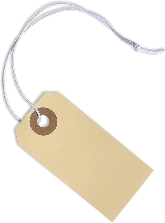 Manila Tags With Elastic String by EZDOMQualityTags