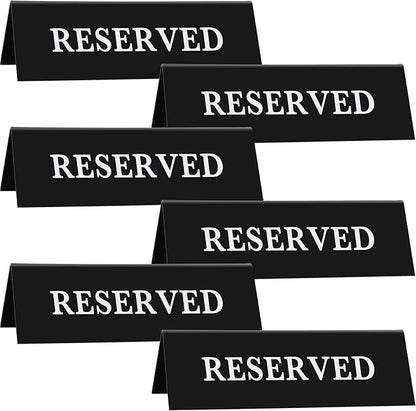 6 Pieces Plastic Reserved Table Sign Table Tent Wedding Guest Reservation Seat by Maitys