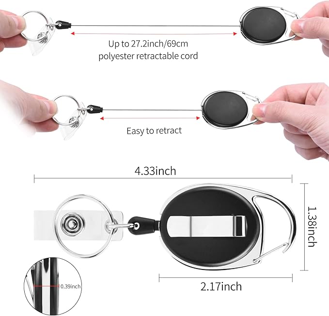 10 Pack ID Badge Holder, Badge Holder Retractable Clip - Image 2