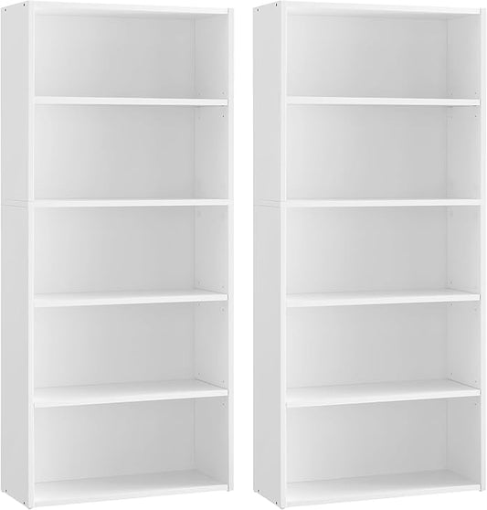 VASAGLE Set of 2 Bookshelves, 23.6 Inches Wide, 4-Tier Open Bookcases by VASAGLEbySONGMICSHOME