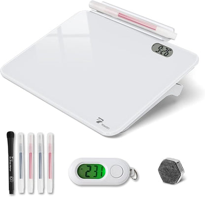 Small Glass Desk Whiteboard Dry-Erase Board by TOWON