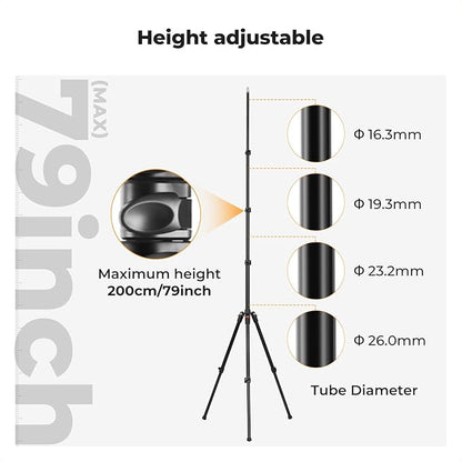 K&F CONCEPT Extendable Photography Stand, Adjustable 6.56ft/78.7"/2M Aluminum - Image 7