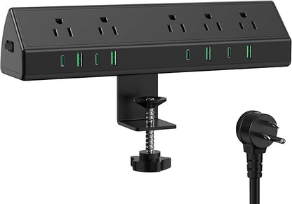 45W Fast Charging Station, Desk Clamp Power Strip, 4 PD USB-C Ports, 5 AC by Jgstkcity