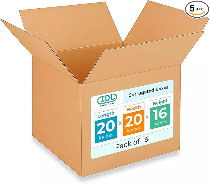Extra Large Shipping & Moving Boxes 20 x 20 x 16 inches by IDLPackaging