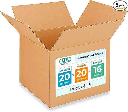 Extra Large Shipping & Moving Boxes 20 x 20 x 16 inches by IDLPackaging