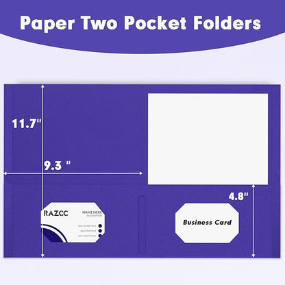 Two Pocket Folders, RAZCC 50 Pack 2 Pocket Folders Fit Letter Size Paper - Image 2