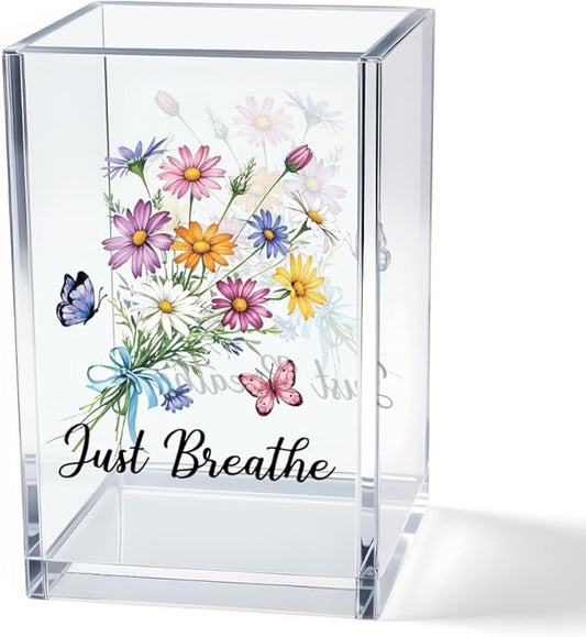 Vgrti Just Breathe Acrylic Cosmetic Pencil Pen Holder Cup, Hope Inspirational by Unknown