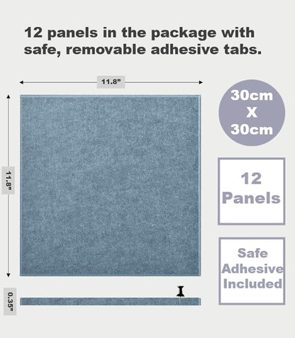 DECORITA Blue Felt Bulletin Board 47"x35" | Felt Wall Tiles | Large Cork Pin - Image 3