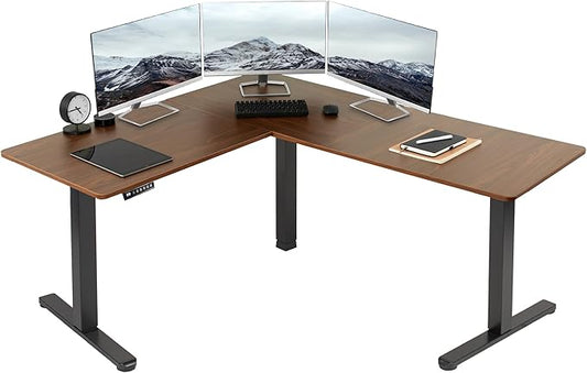 VIVO Electric Corner 63 x 55 inch L-Shaped Standing Desk, Memory Height by VIVO