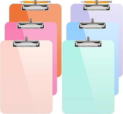 Sooez Plastic Clipboard with Pen Holder, Clip Boards 8.5x11 with Low Profile by Sooez