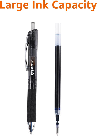Amazon Basics Gel Pens Fine Point Smooth Writing Pens, Retractable, 12 Pack - Image 5
