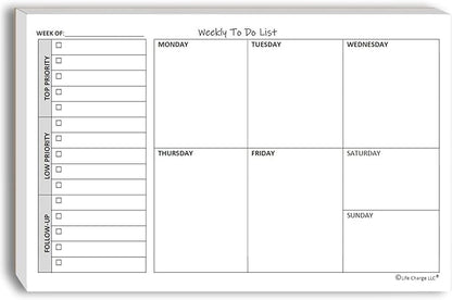 Weekly TO DO List Notepads Task Pad Planner w/Daily Checklist, Priority ToDo & - Image 8
