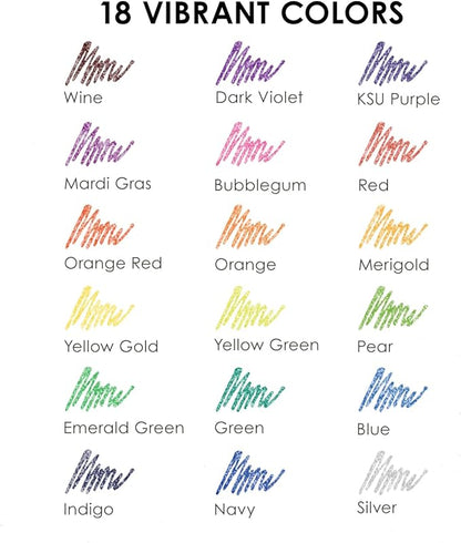 Grabie Capped Glitter Gel Pens 18 Colors, Metallic Vibrant Sparkle Gel Pens - Image 3